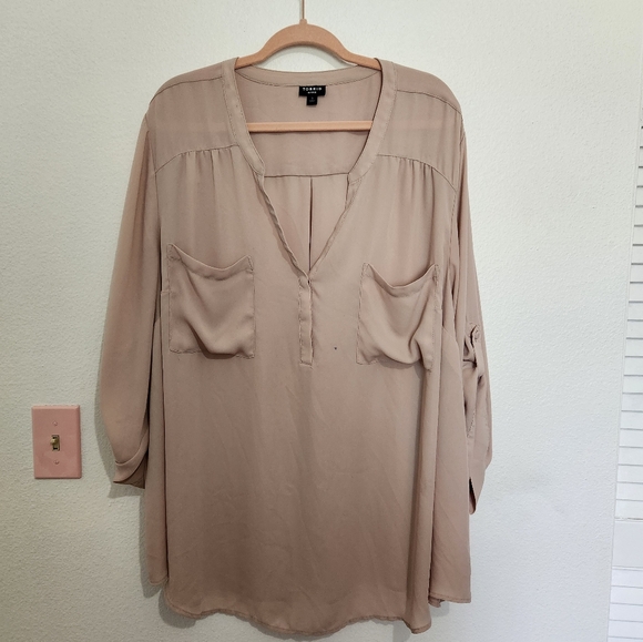 Torrid Harper Georgette 3/4 Sleeve Blouse Size 5 - Picture 2 of 7